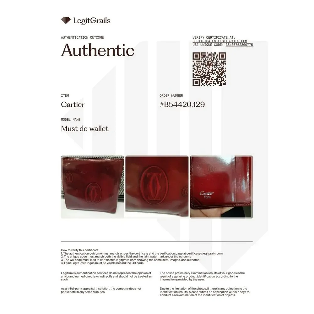 Cartier Red Double C Logo Bifold Shiny Leather Must de Wallet